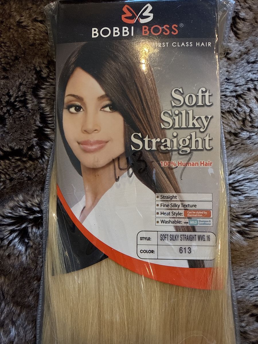 Bobbi Boss First Class Hair Soft Silky Straight 100% Human Hair Weave Color 613 16 inch