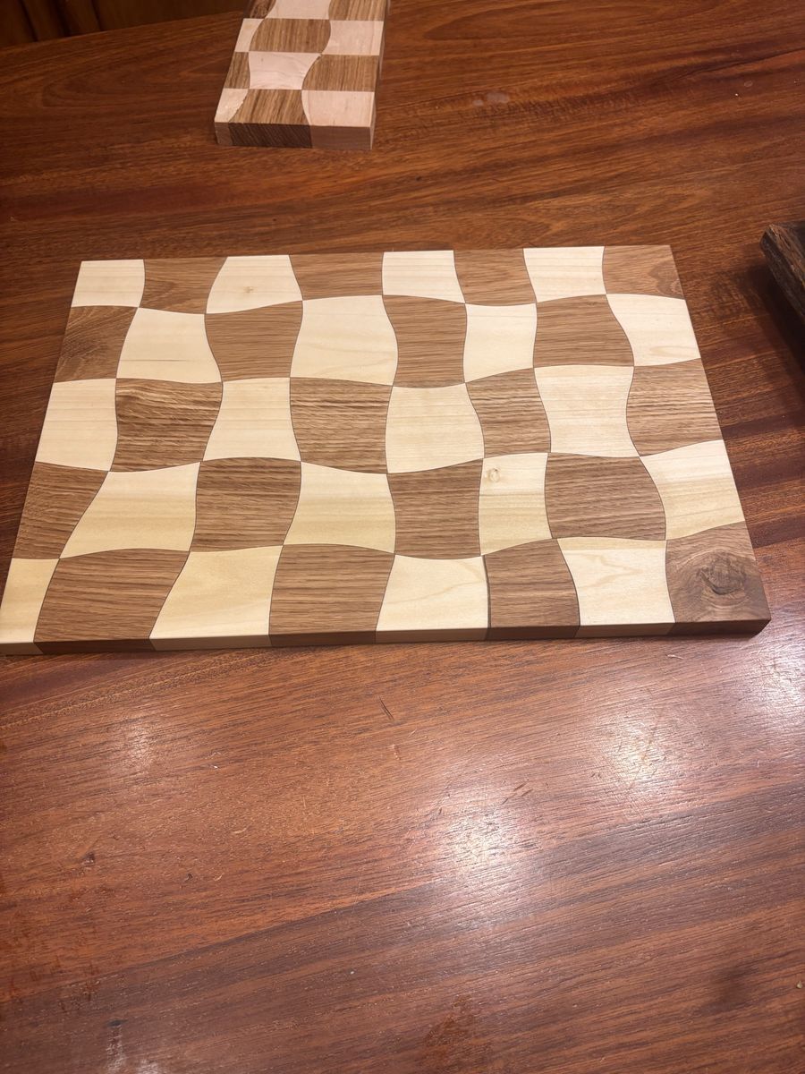Wavy wooden charcuterie board