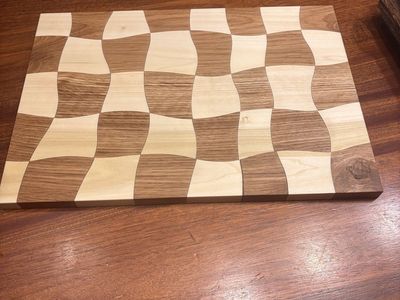 Wavy wooden charcuterie board