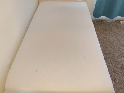 IKEA Tarva twin pine bed frame with mattress