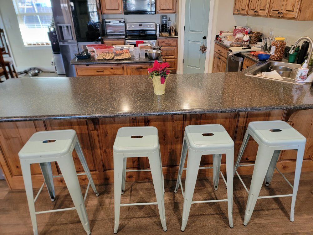 Set of 4 Bar Stools 30" tall Light Blue