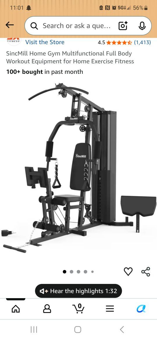 SincMill Home Gym Full Body Workout Equipment.