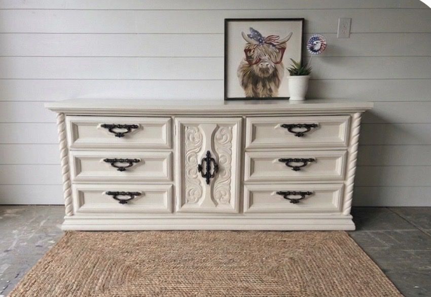 Nine drawer off white farmhouse dresser