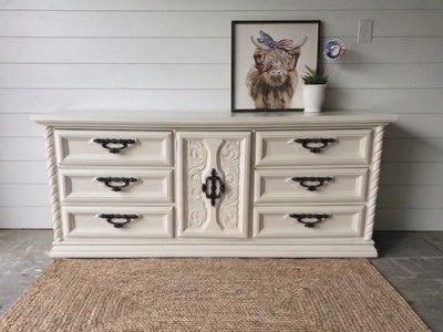 Nine drawer off white farmhouse dresser