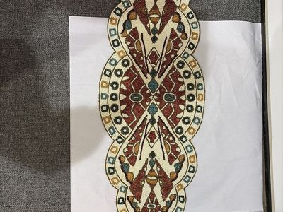 Stunning Antique Hand Beaded Table Runner