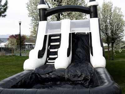 Black & White Bounce House + Water Slide Combo