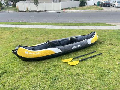 Sevylor Colorado 2-Person Inflatable Kayak - Gray/Yellow with Oars
