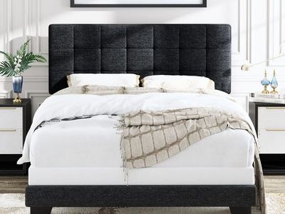 Full Size Panel Bed Frame Headboard BoxSpring Matr