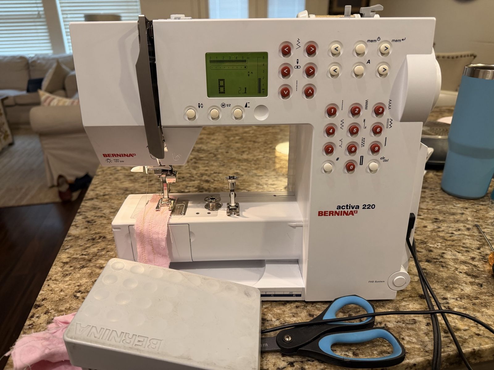Bernina Activa 220 Electronic Sewing Machine with Foot Pedal