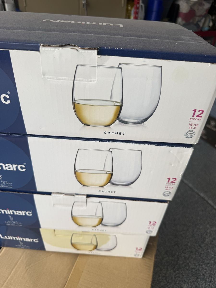 Luminarc Cachet Stemless Wine Glasses, 15 oz, Set of 12