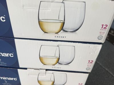 Luminarc Cachet Stemless Wine Glasses, 15 oz, Set of 12