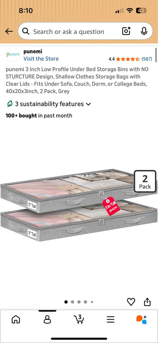 3 inch storage