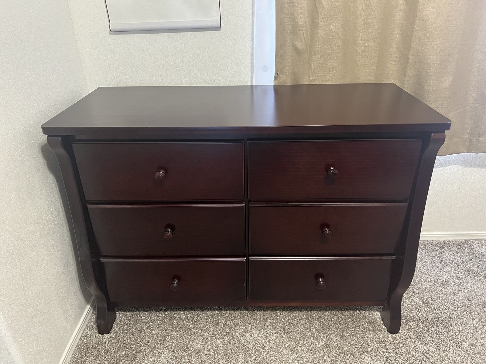 Premium Pine Wood 6-Drawer Double Dresser