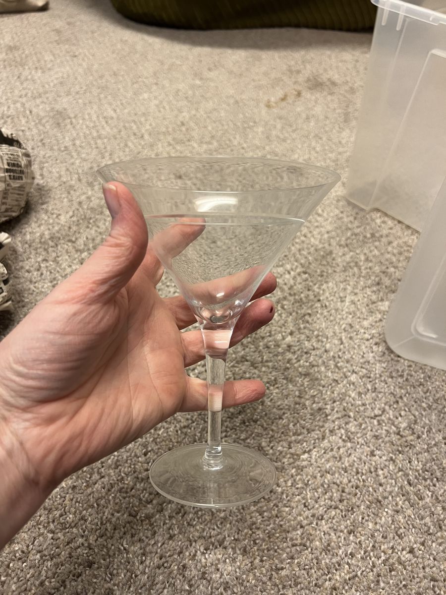 12 Champagne Flutes And 6 Martini Glasses