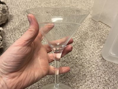 12 Champagne Flutes And 6 Martini Glasses