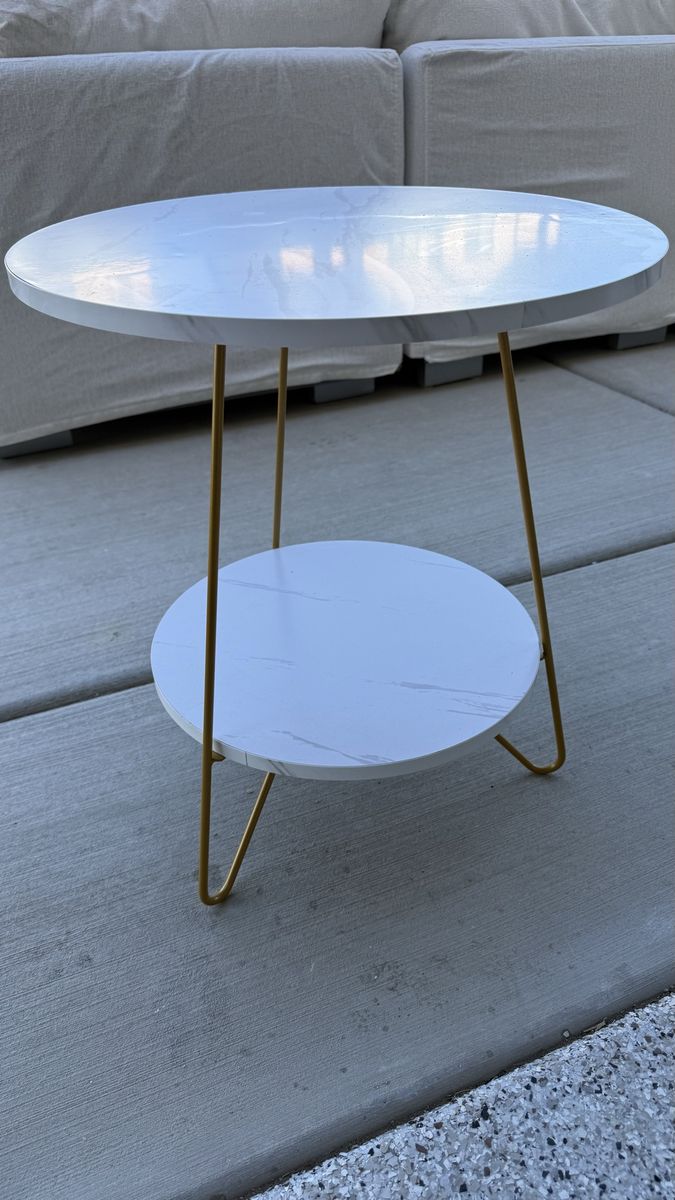 Modern Faux Marble Look Side Table