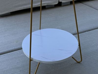 Modern Faux Marble Look Side Table
