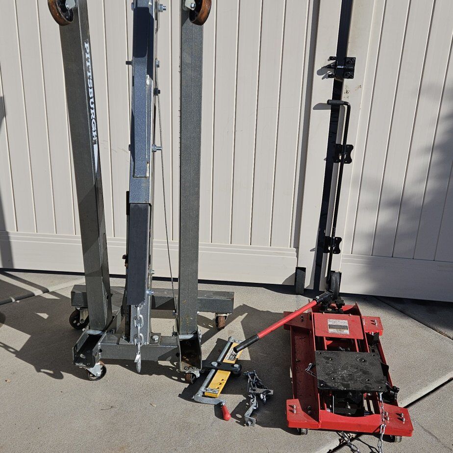 Engine hoist and transmission jack