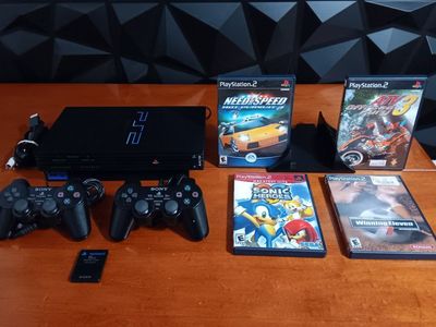 Sony PlayStation 2 Fat Console SCPH-30001-Launch Model- 1st Gen. 2 Controllers, Memory Card & 4 Games! Tested, Excellent Conditi