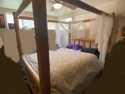 Lodgepole pine queen bed-frame