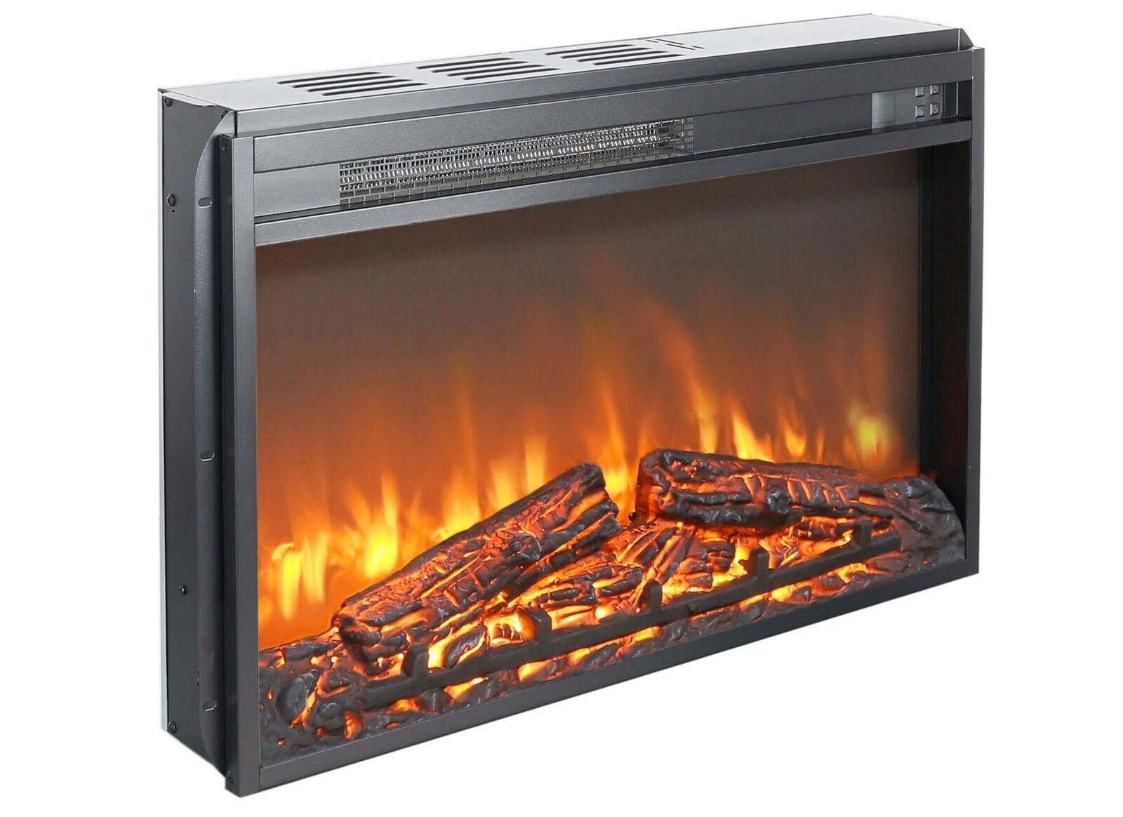 30" Electric Fireplace Insert, Heater with Remote/Timer, Digital Display, 1400W