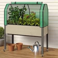 CedarCraft Palmetto Self Watering Elevated Garden Grow Box with Greenhouse & Bug Cover 1811399 #106464
