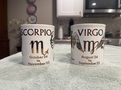 Vintage/Antique Staffordshire Zodiac coffee cups