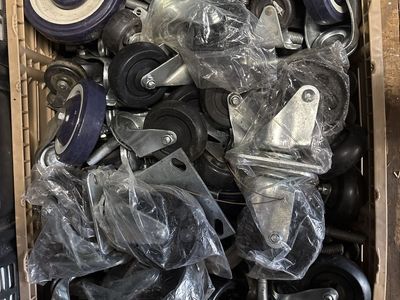 Assorted Casters & Wheels - Mixed Lot of Industrial & Furniture Wheels, Various Sizes & Types