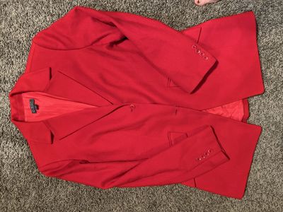 Classiques Entier Women's Red Wool Coat Jacket Size 8