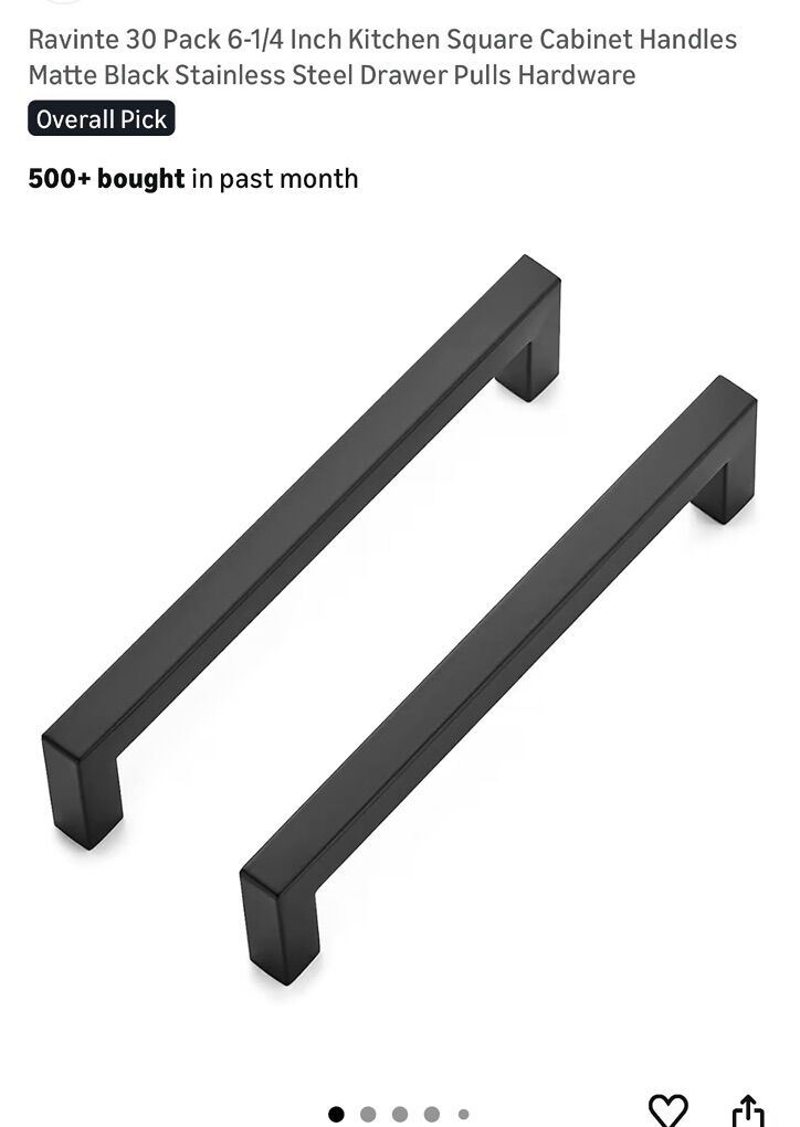 Set Of 30 Matte Black Pulls