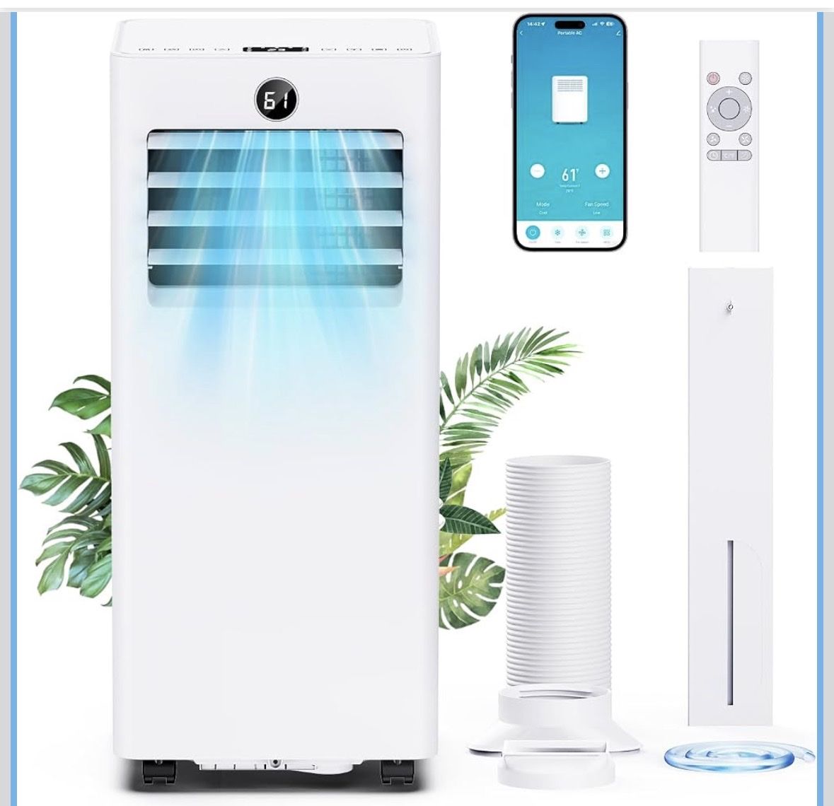 Smart Portable Air Conditioner 8000 BTU White with App Control