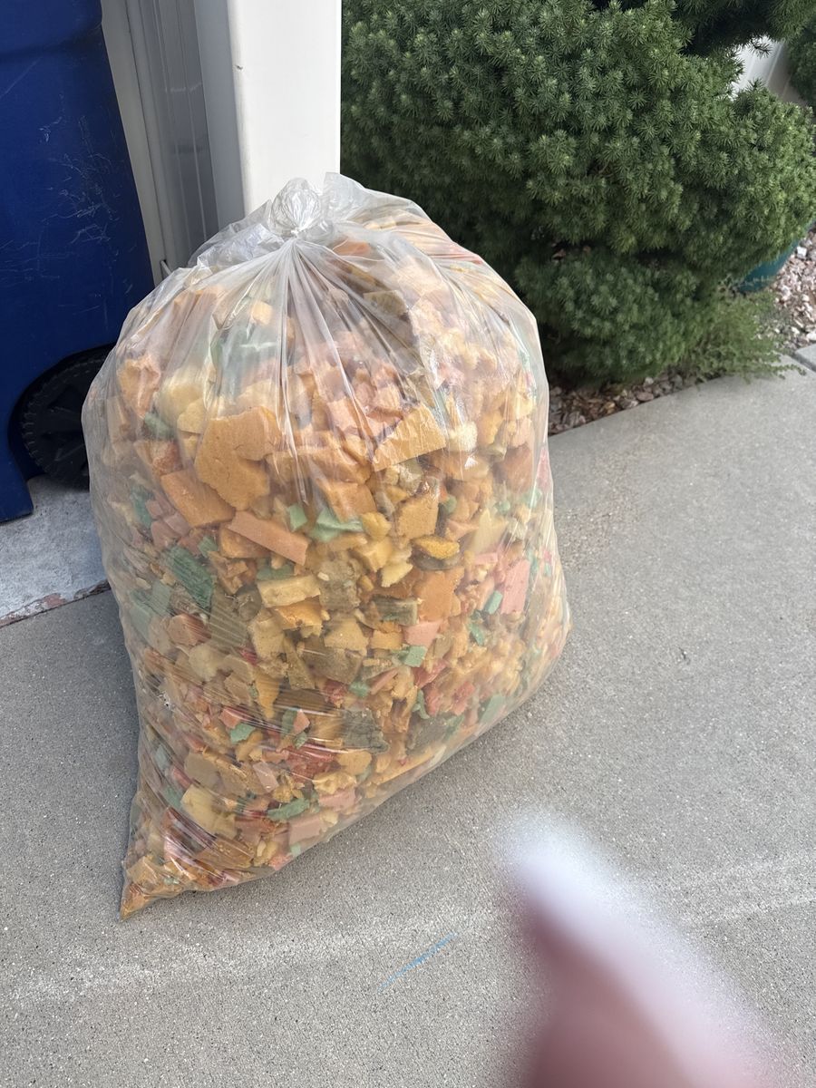 Free bag of foam for beanbags