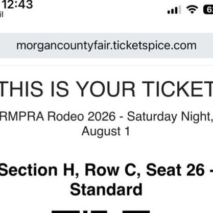 10 Tickets (6 left) to RMPRA Rodeo 2026 - Morgan County Fairgrounds - Saturday, August 1