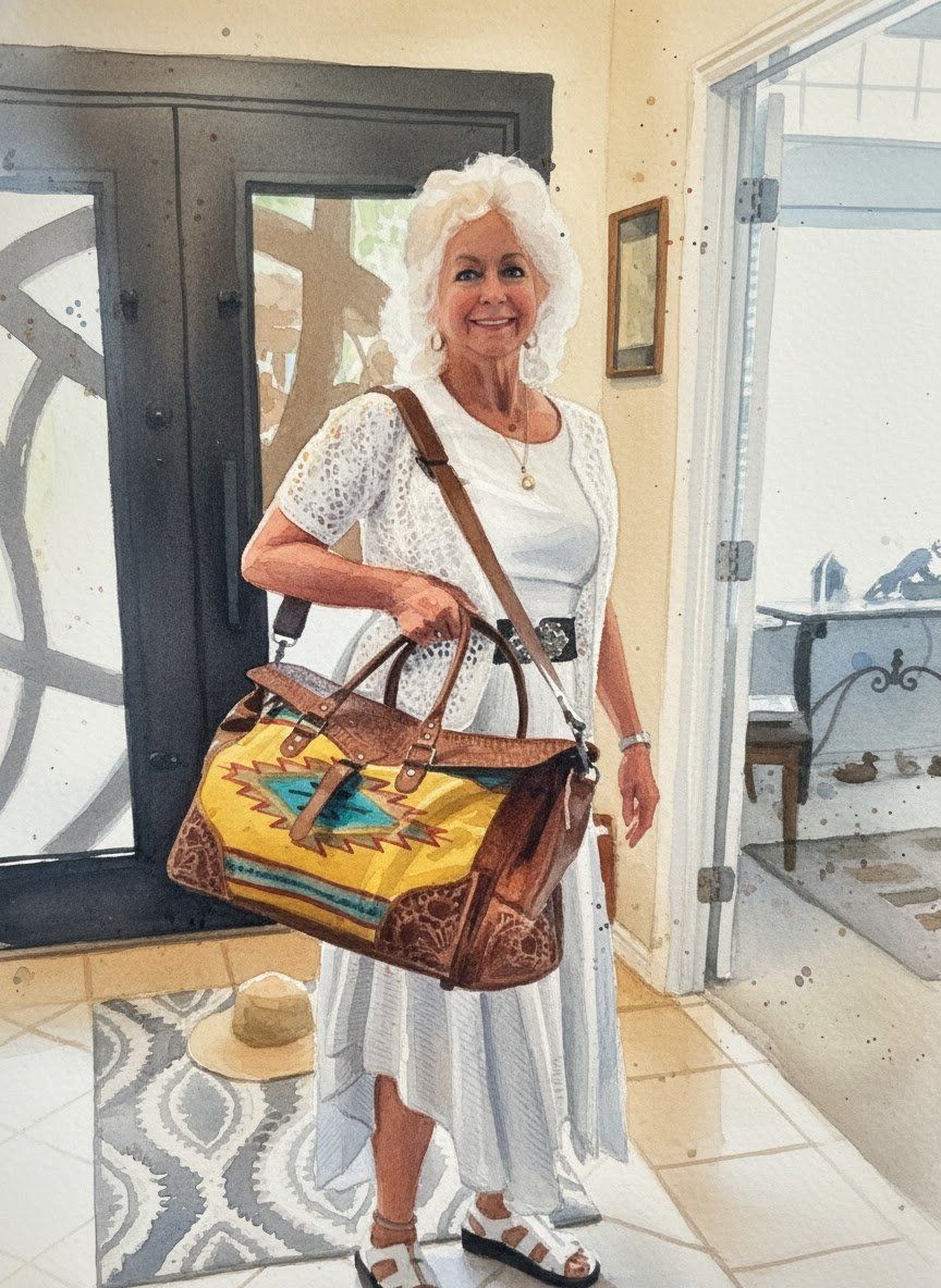 leather western style bag