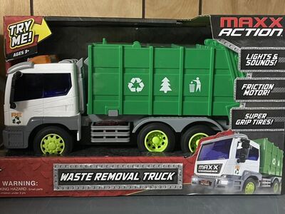 Friction Powered Garbage Truck With Lights