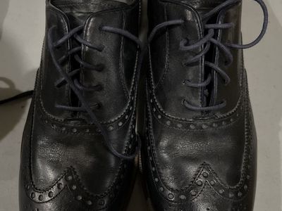 Cole Haan Grand.OS Men's Black Leather Wingtip Brogue Oxfords Size 9.5
