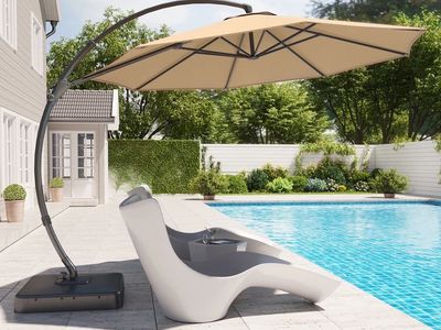 Sunbrella 12ft Cantilever Patio Umbrella w/ Base – Aluminum Frame (New)