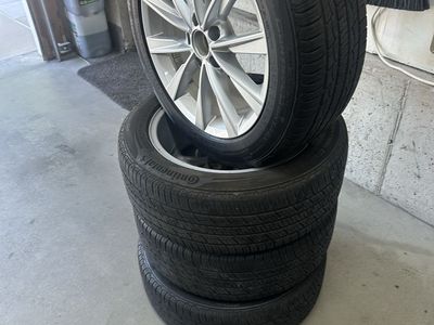Continental ProContact TX 215/55 R17Tires & Wheels - Set of 4 Fits on VW . Bolt pattern is 5x112mm