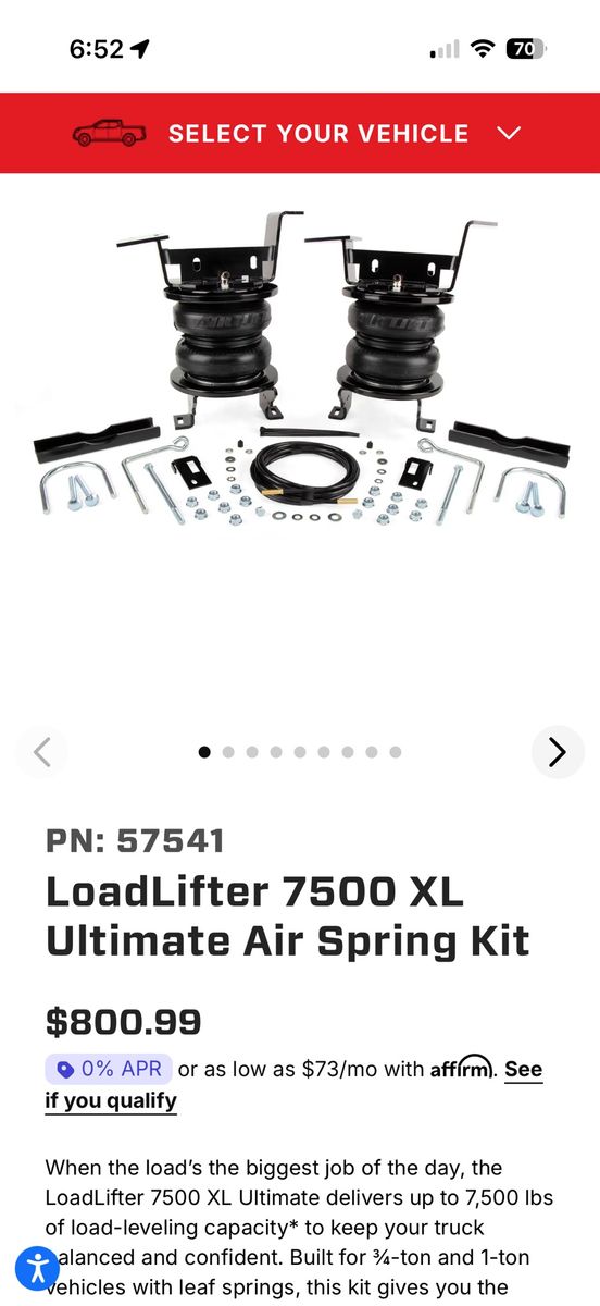 Airlift airbag suspension kit. Brand new