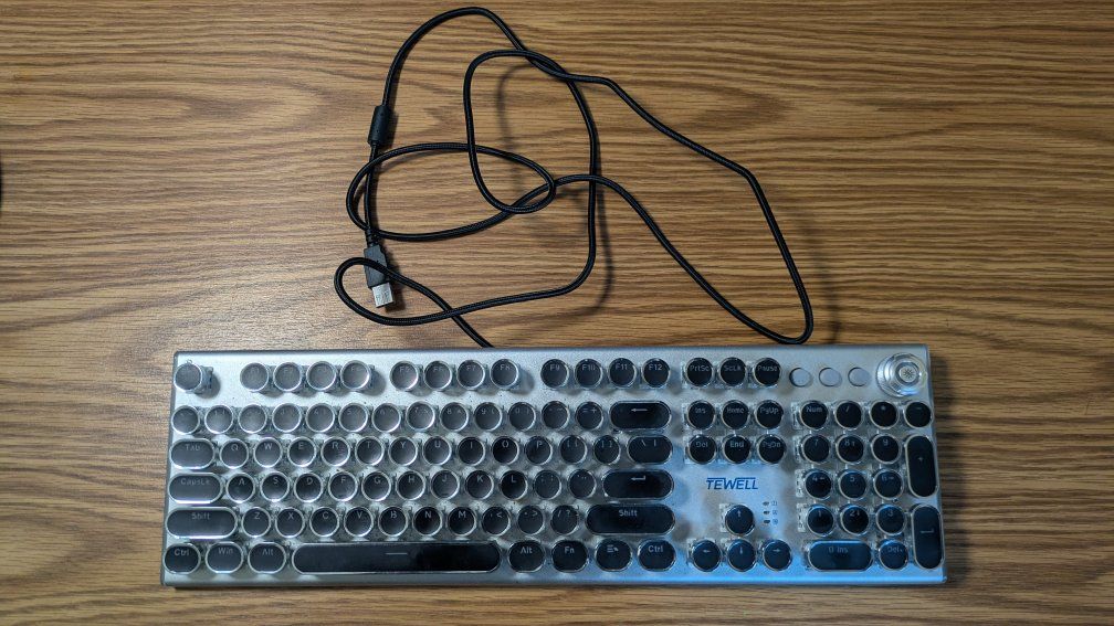 TEWELL Silver RGB Mechanical Keyboard Wired USB