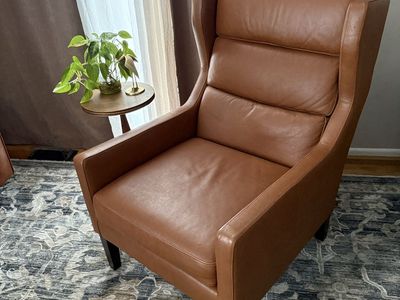 West Elm Wingback Leather Armchair