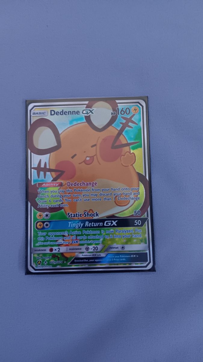 Pokemon Dedenne GX Full Art Ultra Rare Card 195/214 TCG
