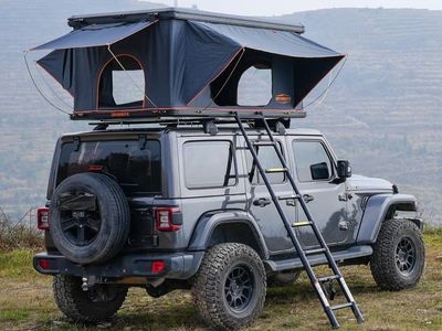 Joyinrute Hard Shell Aluminum Rooftop Tent - 2-3 Person Pop Up Tent