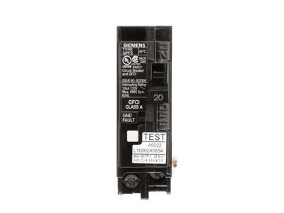 20 Amp Single Pole GFCI Circuit Breaker
