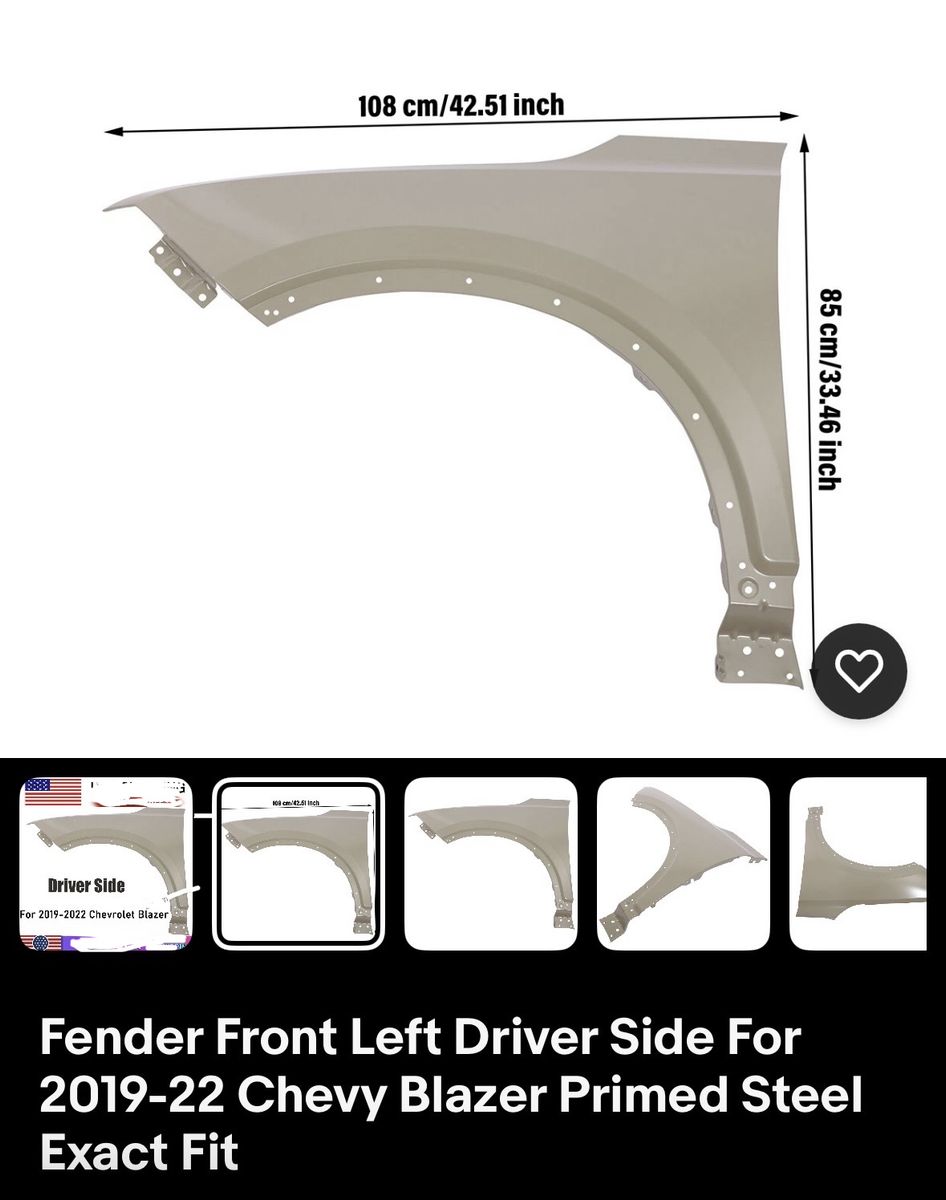 Fender Front Left Side For 2019-22 Chevy Blazer