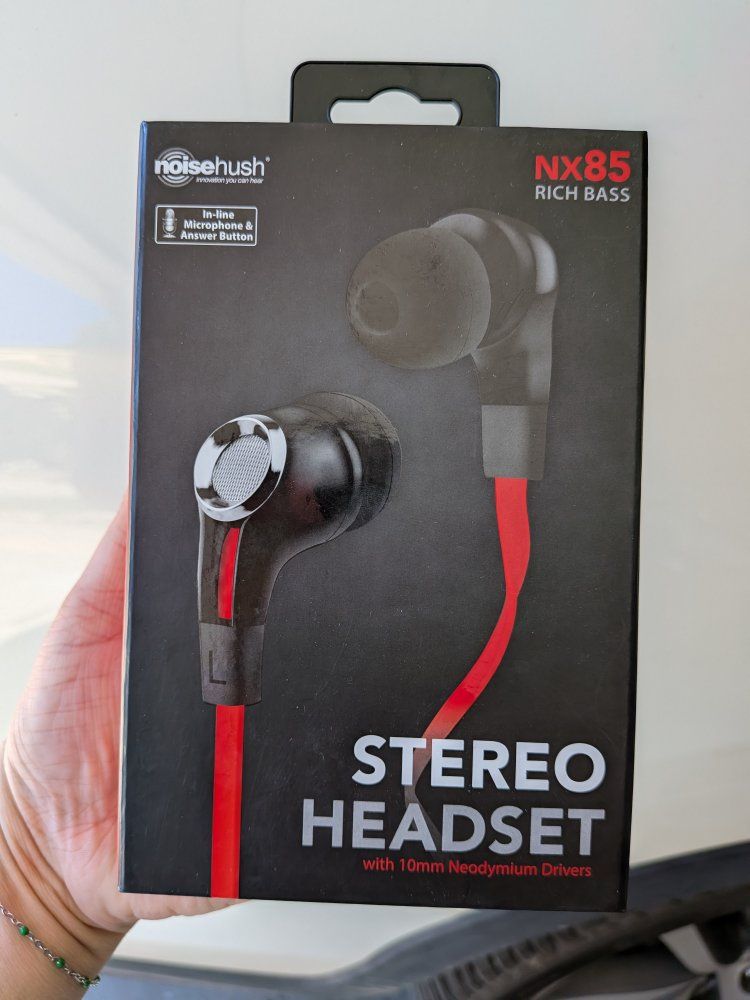 NEW NoiseHush NX85 Premium Bass Stereo In-Ear Headphones