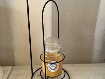 Tabletop or Floor Hanging Candle Holder with Candle