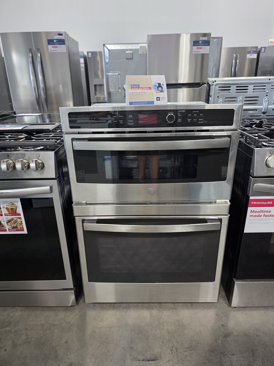 GE 30” Combination Wall Oven – Built-In Microwave & Self-Clean Oven, Stainless Steel