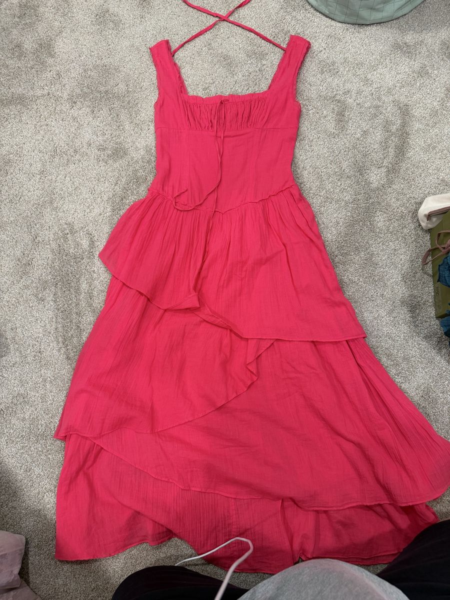 Hot Pink Free People Ruffle Dress