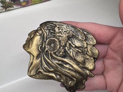 Vintage Native American Chief Belt Buckle